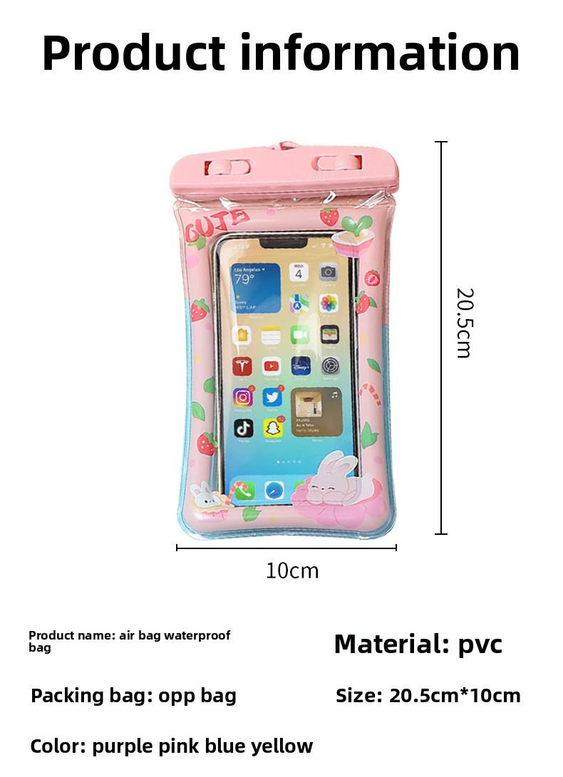 Waterproof mobile phone bag, transparent waterproof mobile phone case lanyard, better buoyancy on the inflatable edge, suitable for swimming, cruises, diving, kayaking, hot springs, SPA mobile phone bags