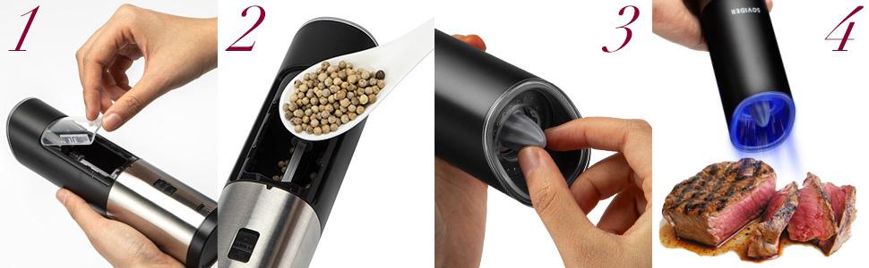 Electric Grinder, 2 Salt and Pepper Grinders with Variable Coarseness, with Charging Base, Suitable for Spices, Kitchen Utensils, Holiday Gifts Kitchenware Cooking Electric Grinder, 2 Salt and Pepper Grinders with Variable Coarseness, with Charging Base, Suitable for Spices, Kitchen Utensils, Holiday Gifts Kitchenware Cooking