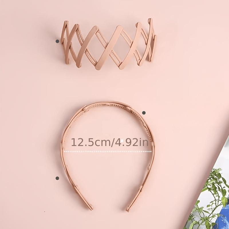Foldable Headbands Women - Expandable Toothed Non-Slip Hairband Set in Assorted , Portable Pocket Travel Hair Additions for Face Washing, Skincare & Bangs Holding