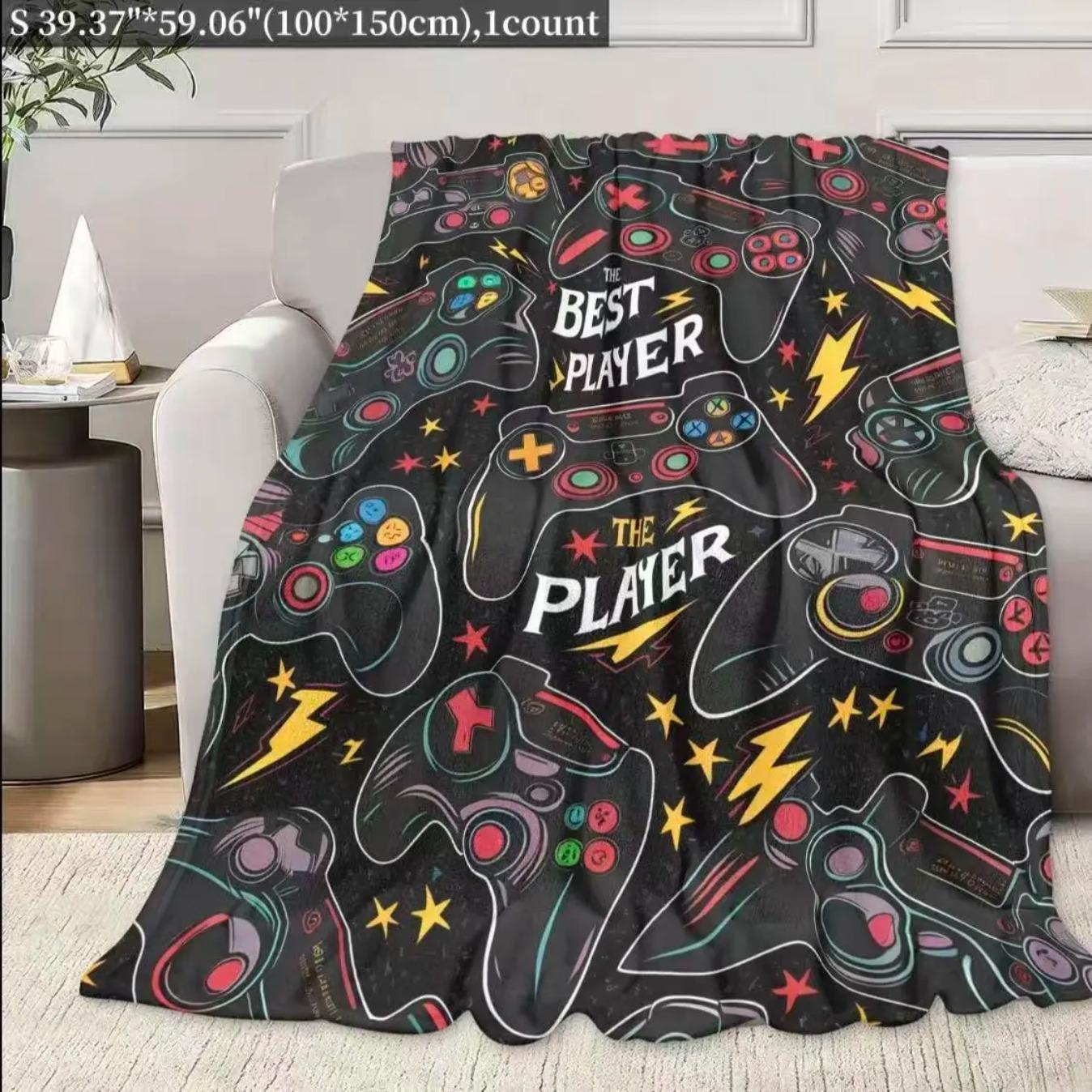 Multicolor Gaming Controller Flannel Blanket Best Player Throw for Gamers Soft Cozy Gamer Blanket for Couch Bed Sofa Bedroom Gaming Room Home Decor Gift for Birthday Christmas Travel