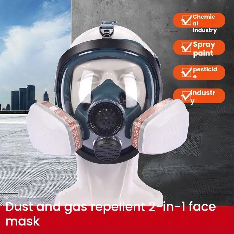High-End Reusable Full Face Dustproof Gasproof Mask with Dual Filters, 17in1/19in1, Dustproof, Toxic Protection, Ideal for Painting, Woodworking, DIY