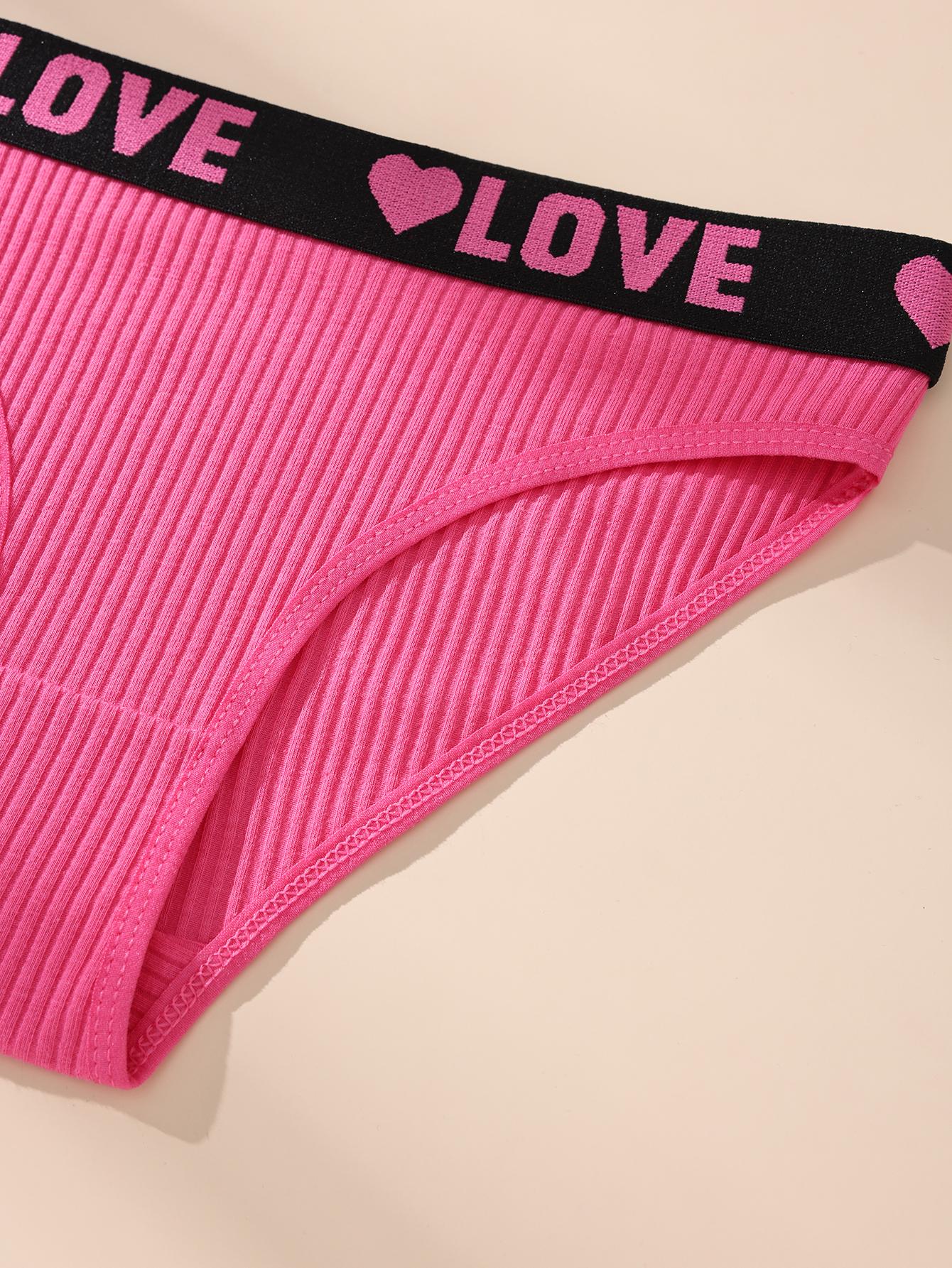 Hotcom Women's Breathable Cotton Panties with LOVE Design 7Pack Seamless Undergarment for Sports Fitness Chic Comfortable Athletic Lingerie Mixed Color - Elegance, Womenswear