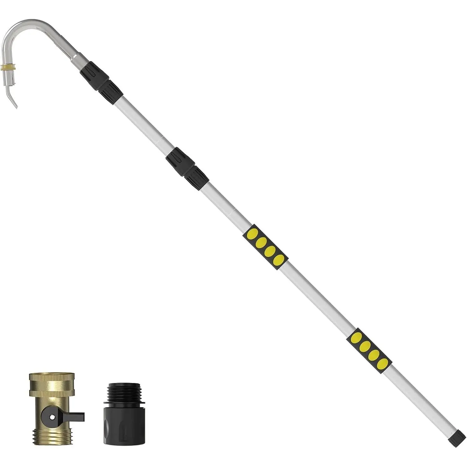 24FT Reach Gutter Cleaning Tools from Ground, Telescopic Rain Gutter Cleaners Tool with Quick Connect Adapter and Heavy Duty Wand for 2nd Story House