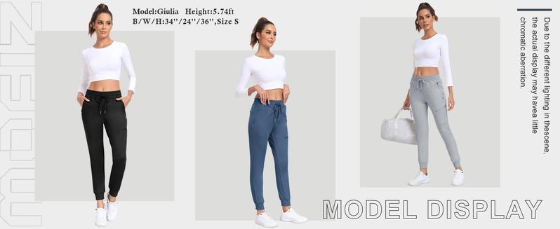 MoFiz Women's Fleece Lined Hiking Pants Water Resistant High Waisted Thermal Joggers Winter Running Sweatpants Zip Pockets