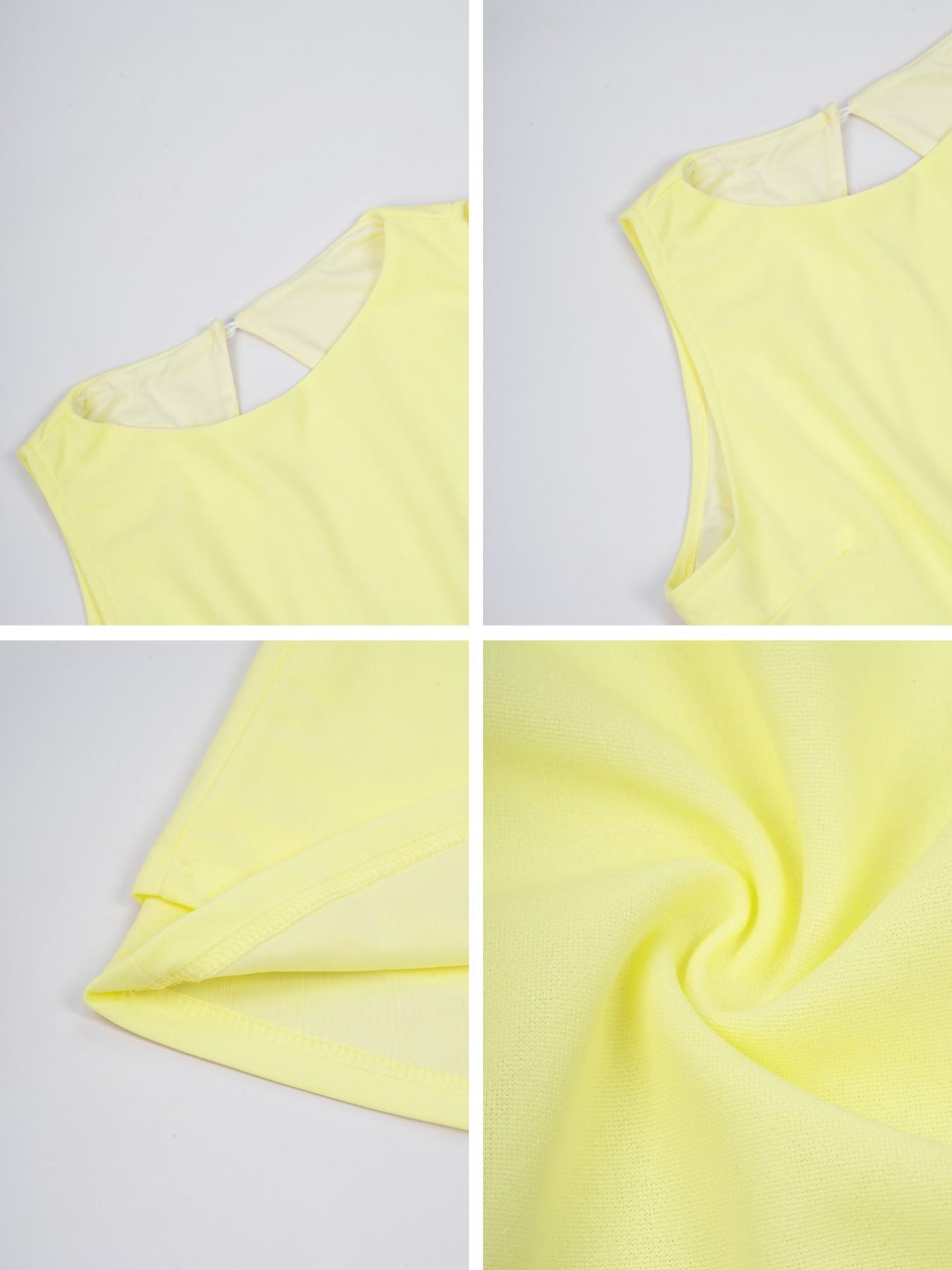 Sexy Backless Halter Neck Sleeveless Dress, Hollow Out Design, Layered Ruffle Hem, Short Casual Dress for Women