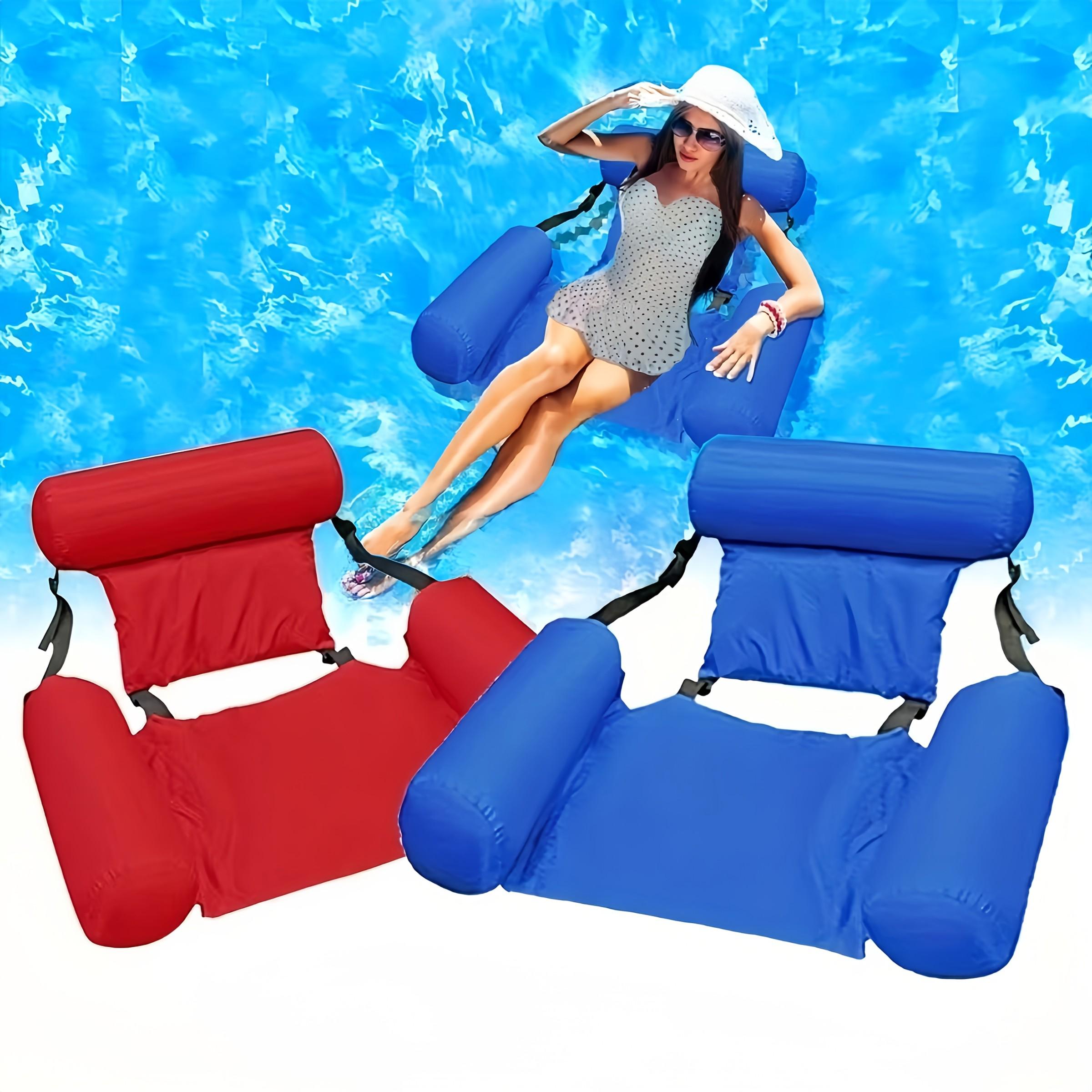 Adjustable Floating Chair, Comfortable Backrest Design, Adult Universal, Thickened Inflatable, Pool Lounge Essential, 1/2-Pack