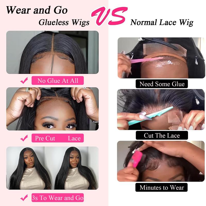 Bling Hair Wear and Go Easy Wear Glueless Bone Straight Human Hair Wig 9x6 7x5 Skinlike HD Lace Closure Straight Pre Cut Pre Plucked 5x5 6x4 Hd Lace for Black Women 180 Density TikTokShopHolidayHaul