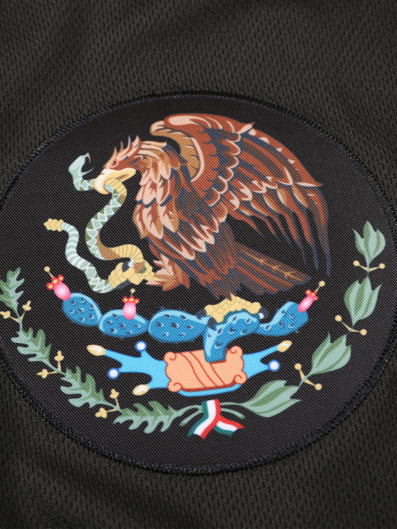 Men's Mexico Embroidery Baseball Jersey, Eagle Mexico Baseball Button Down Baseball Shirts, Mexican Flag Sports Shirt Unisex Style All Seasons