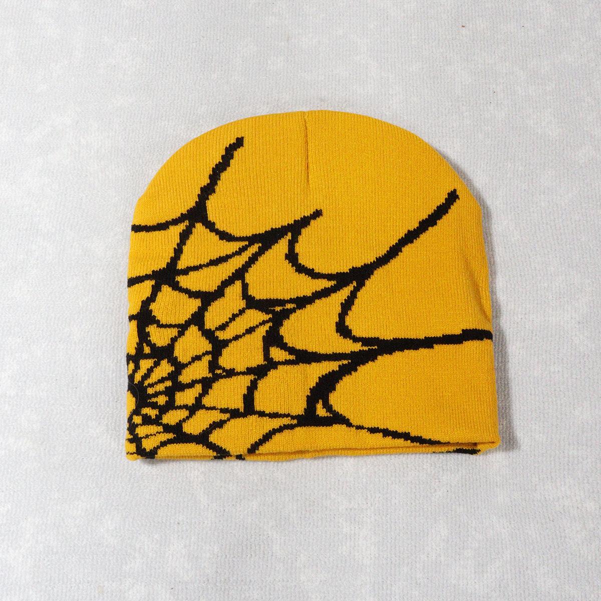 2026 New Spider Web Y2K Jacquard Knitted Beanie, European-American Trend Winter Hat, Sports & Outdoor Accessories for Women, Beanies