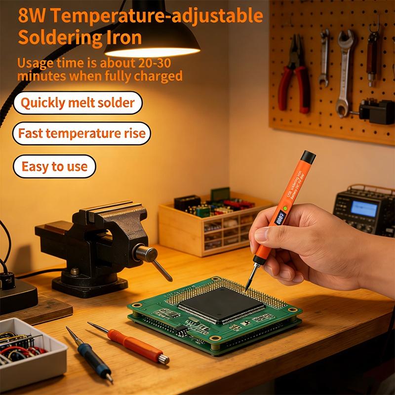 Wireless Fast Charging USB Soldering Iron Kit, 600mah Battery, Three Temperature Settings, Ideal for Home Appliance Repair and DIY Projects