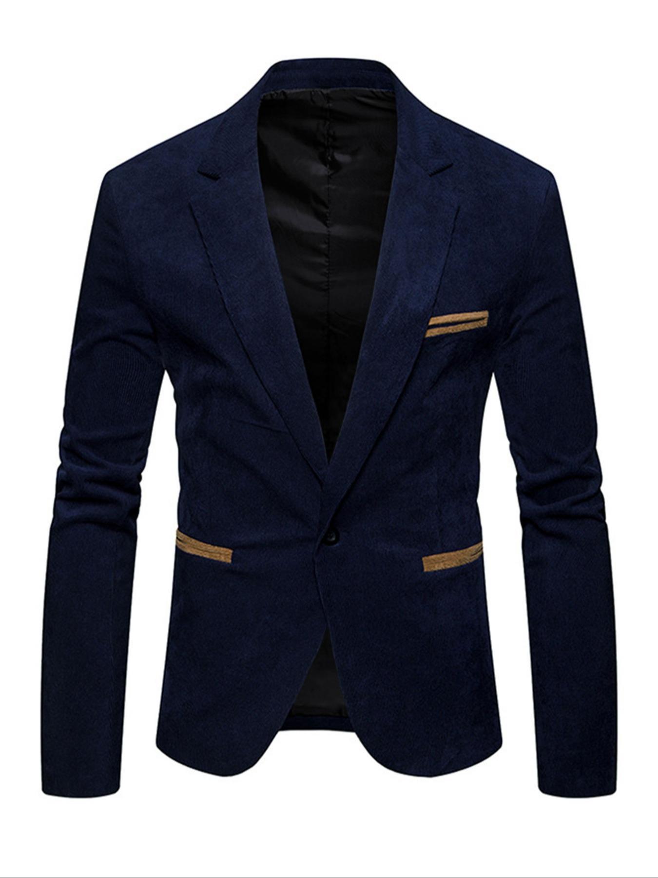 Men's Casual Suit Jacket Long Sleeve, Stylish Western Wear Outerwear, Perfect for Daily & Formal Occasions, Comfortable Fit Design