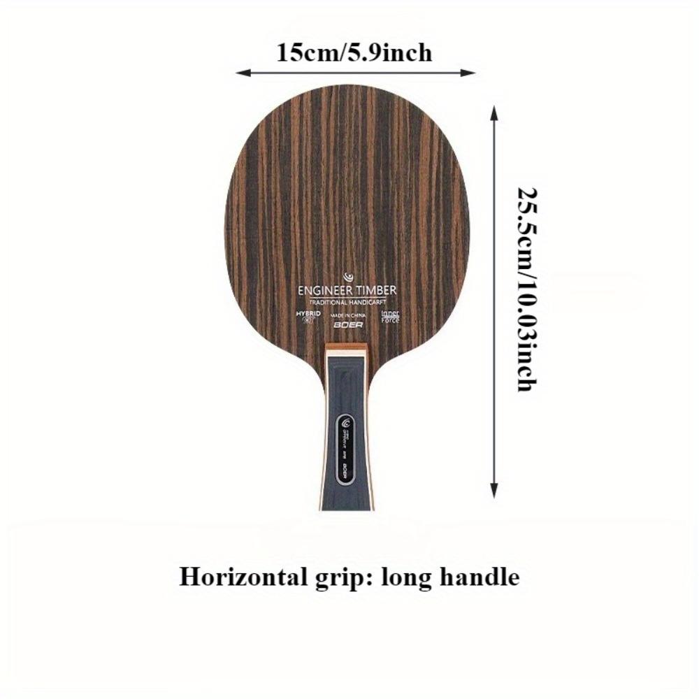 Table Tennis Racket Blade - Long Handle, High-Quality Racket for Improved Control and Spin Performance, Practical Ping Pong Paddle | Elegant Wooden Handle | Smoothly Polished Blade Surface