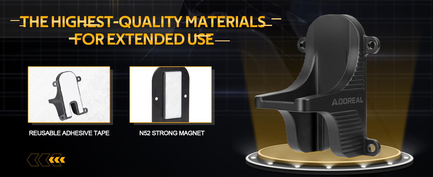 Magnetic Pew Mount, Hole Free Holster for Vehicle Home or Office, Side Mag Magnetic Suction Concealed Magnet in Wall, Desk Holder Black Phone Plastic