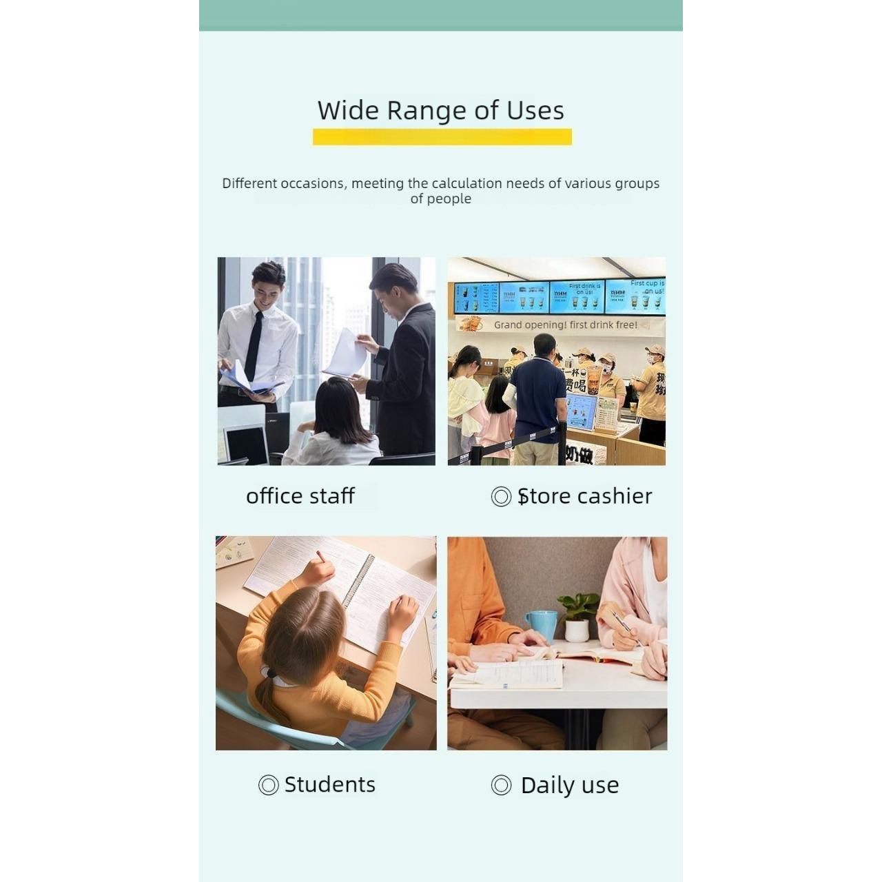 Portable Multifunctional Calculator with Handwriting Board / Dual Power /for Students Exams or Office Daily Use