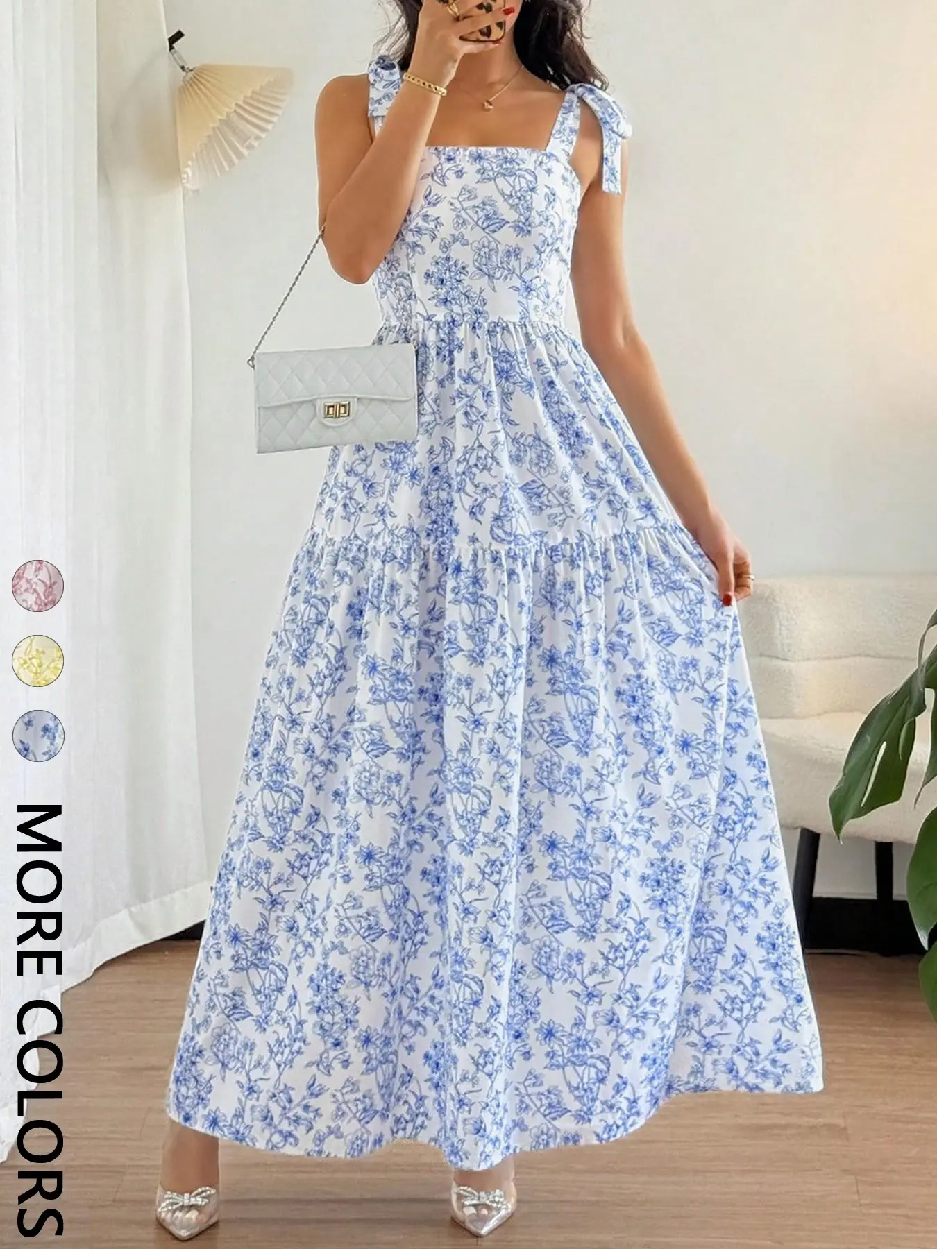 1 Spring Summer Blue Floral Tie Shoulder Maxi Dress Women | Smocked Back Tiered Flowy Long Dress | Coastal Granddaughter Old Money Style for Vacation Wedding Guest Brunch - TikTok Shop 1 Spring Summer Blue Floral Tie Shoulder Maxi Dress Women | Smocked Back Tiered Flowy Long Dress | Coastal Granddaughter Old Money Style for Vacation Wedding Guest Brunch - TikTok Shop