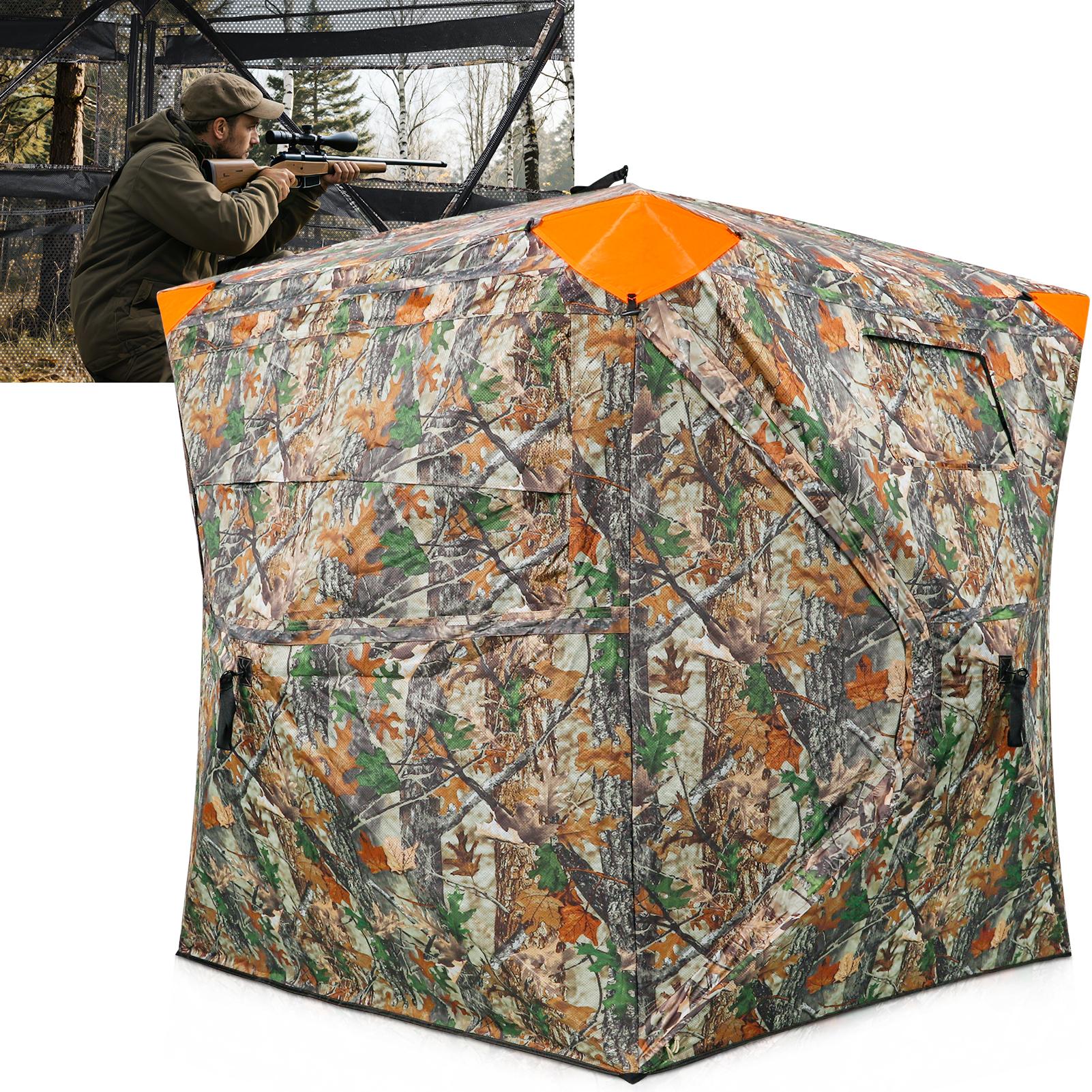 Bearbro Portable 270° /360° See Through Hunting Blind Pop-Up Ground Blind with Tie-downs & Carrying Bag for Deer, Duck and Turkey Hunting,New upgraded version, featuring 4 reflective triangular fabrics,TikTokshopBlackFriday