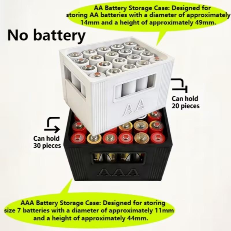 Stackable Battery Storage Box for Aa and Aaa Batteries, Efficient Organizer for Size D and C Batteries, Space-Saving Solution