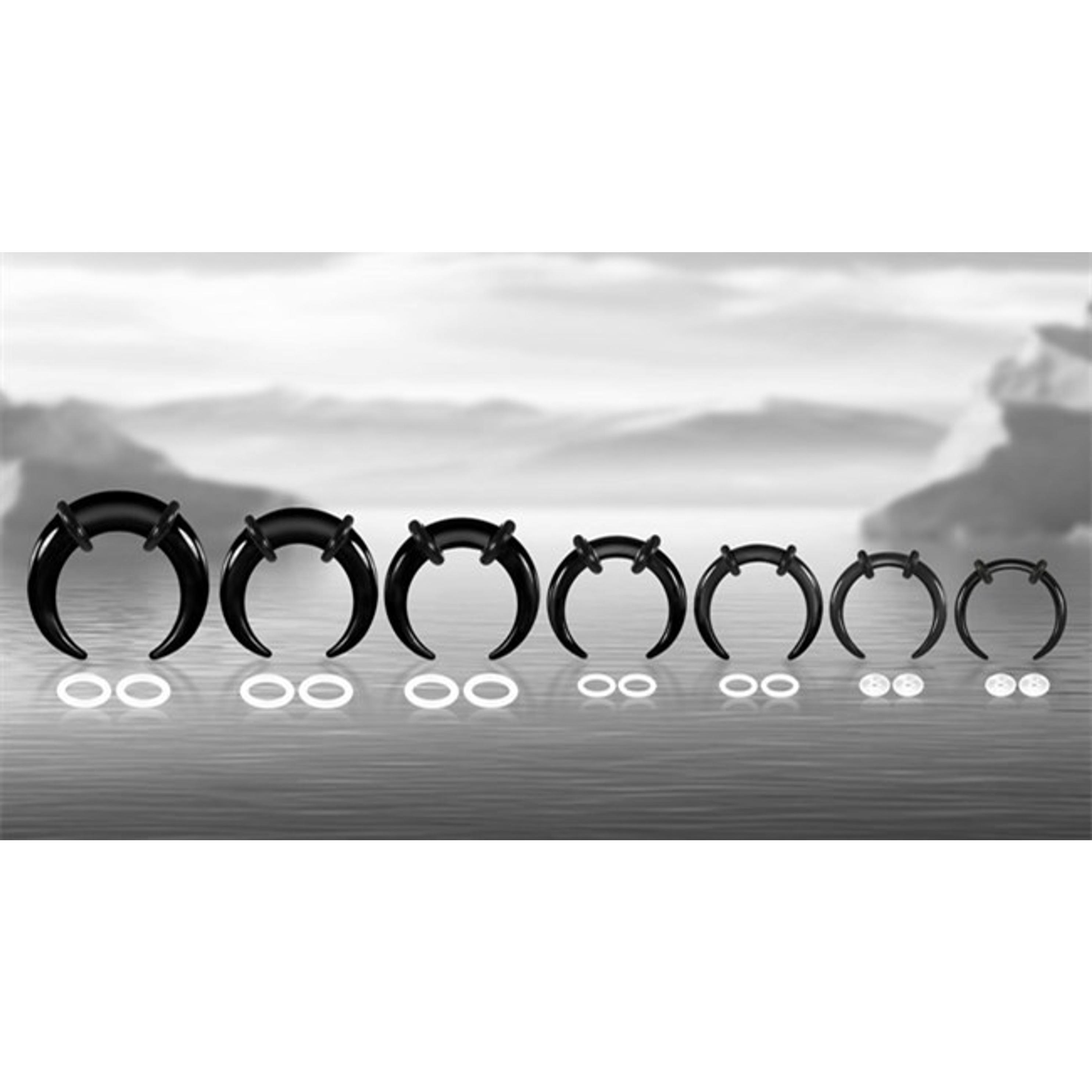 3 PCS 14G-0G Cozy Glass Septum Stretching Kits Pincher Taper with O-Rings Buffalo Septum Retainers Hypoallergenic Fresh Stretch Body Piercing Retainers Ear Hangers
