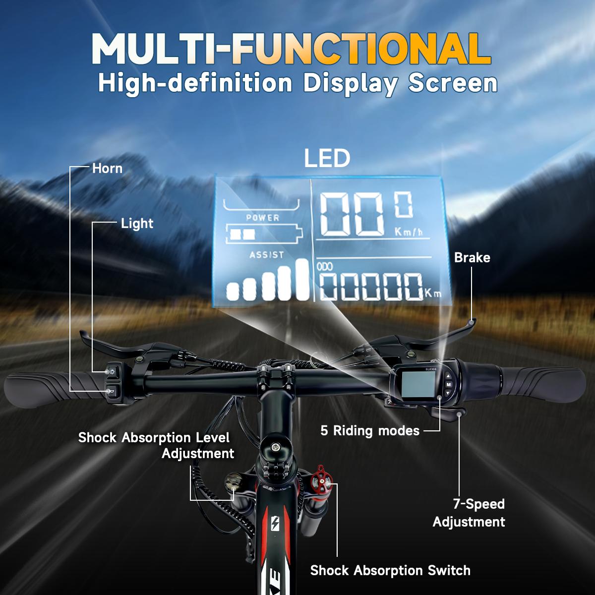 1500W Ebike for Adults– 25MPH Lightweight Commuter Electric Mountain Bike, 576Wh Removable Battery, 50+Mile Range, Front and Rear Brake,7-Speed, 26" Tires, Front Suspension,Easily climb the slope ,ebike for Commuting & Adventure,UL 2849 Certified 1500W Ebike for Adults– 25MPH Lightweight Commuter Electric Mountain Bike, 576Wh Removable Battery, 50+Mile Range, Front and Rear Brake,7-Speed, 26" Tires, Front Suspension,Easily climb the slope ,ebike for Commuting & Adventure,UL 2849 Certified