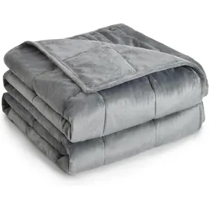 Twin Size 12lbs, Adult Weighted with Soft Warm for Sleeping and Calming, Adult Blanket for Sofa Bed, Grey, 48 x 72 inches