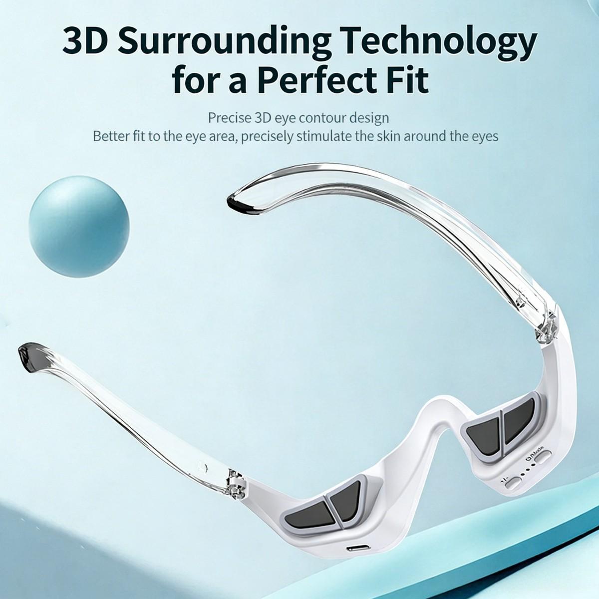 Eye Therapy Device, Microcurrent Eye Massager, Lightweight Mask for Puffiness, Dark Circles, Swelling, Wrinkles, Fine Lines