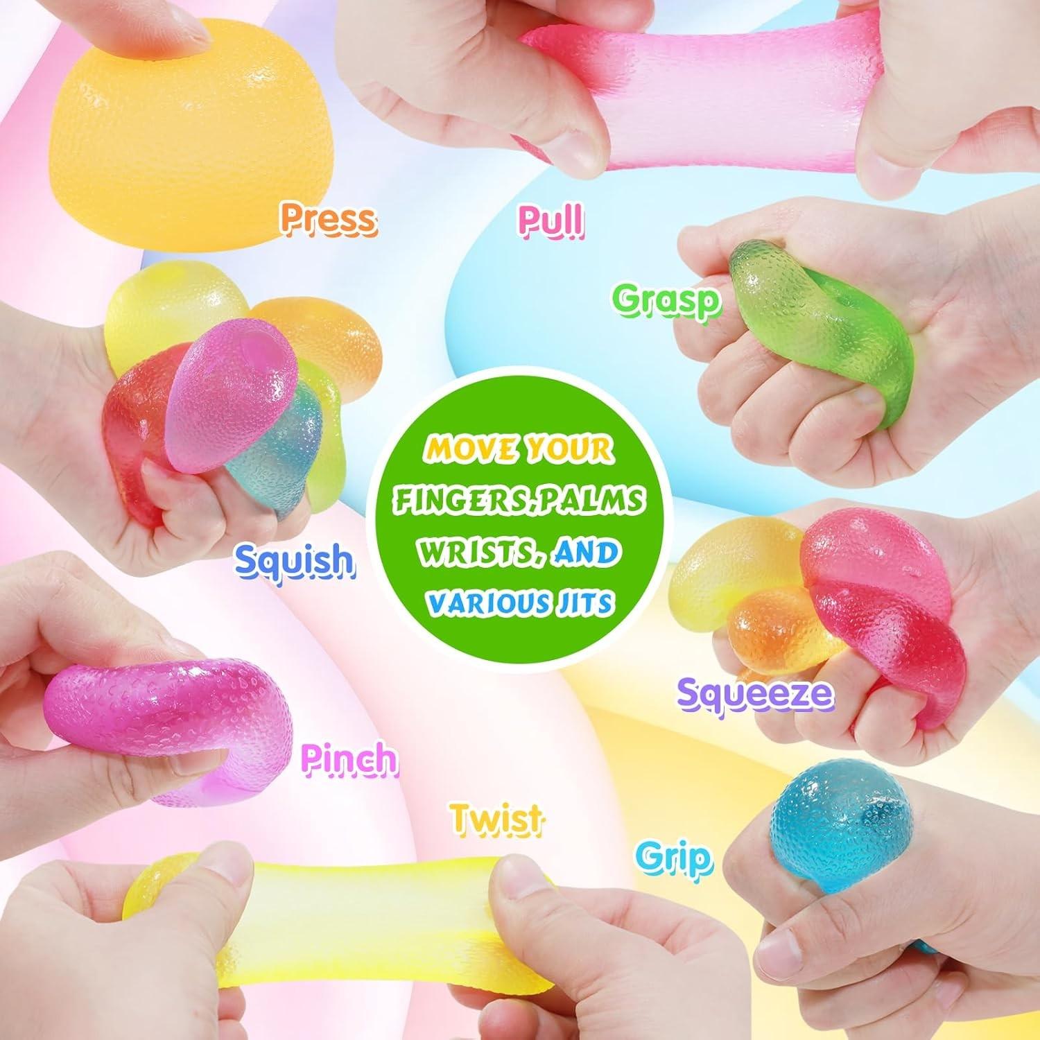Soft and Squeezable Toys for Kids and Adults | Ultra-Durable Squishy Toys, Sensory Stress Relief, Birthday & Party Gifts, Desk Accessories, Mixed Colors, TPR Material