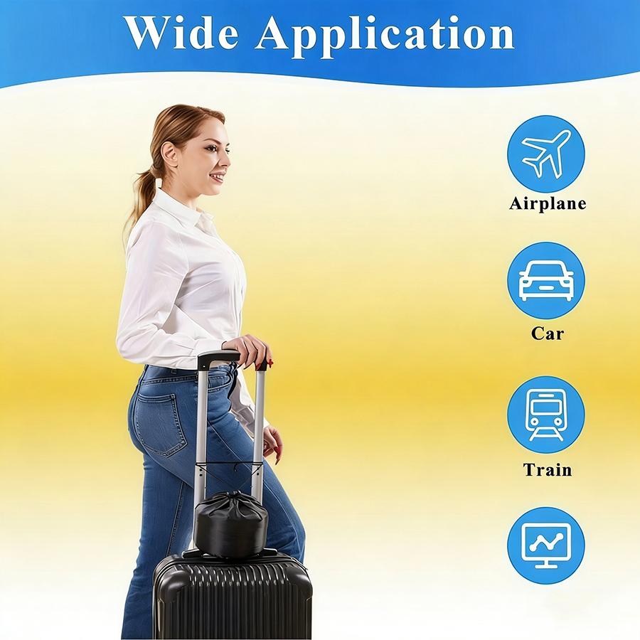 Travel Essential Memory Foam Neck Pillow, Adjustable Ergonomic Cushion for Airplane Long Journey Office Nap Relax