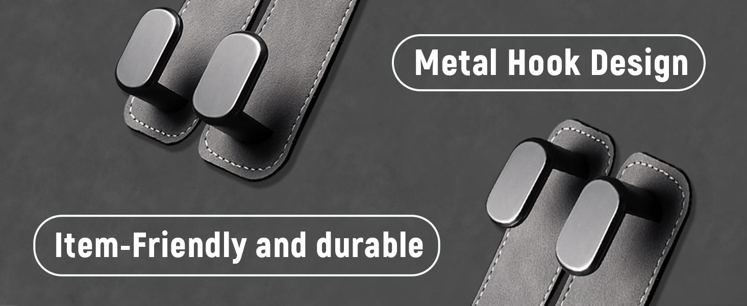 Car Seat Back Storage Hook, Car Seat Headrest Hook,Car Hooks for Purses and Bags, Purse Holder for Car, Leather Car Seat Back Storage Hook Double Hook Car Seat Hangers Organization Accessories