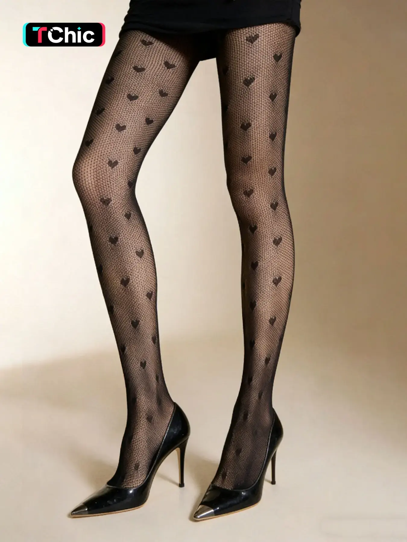 Women's Heart Fishnet Stockings, Transparent Net Socks, Fashionable Thin Underwear Pantyhose, Tights, Comfortable Design, Perfect for Daily Wear
