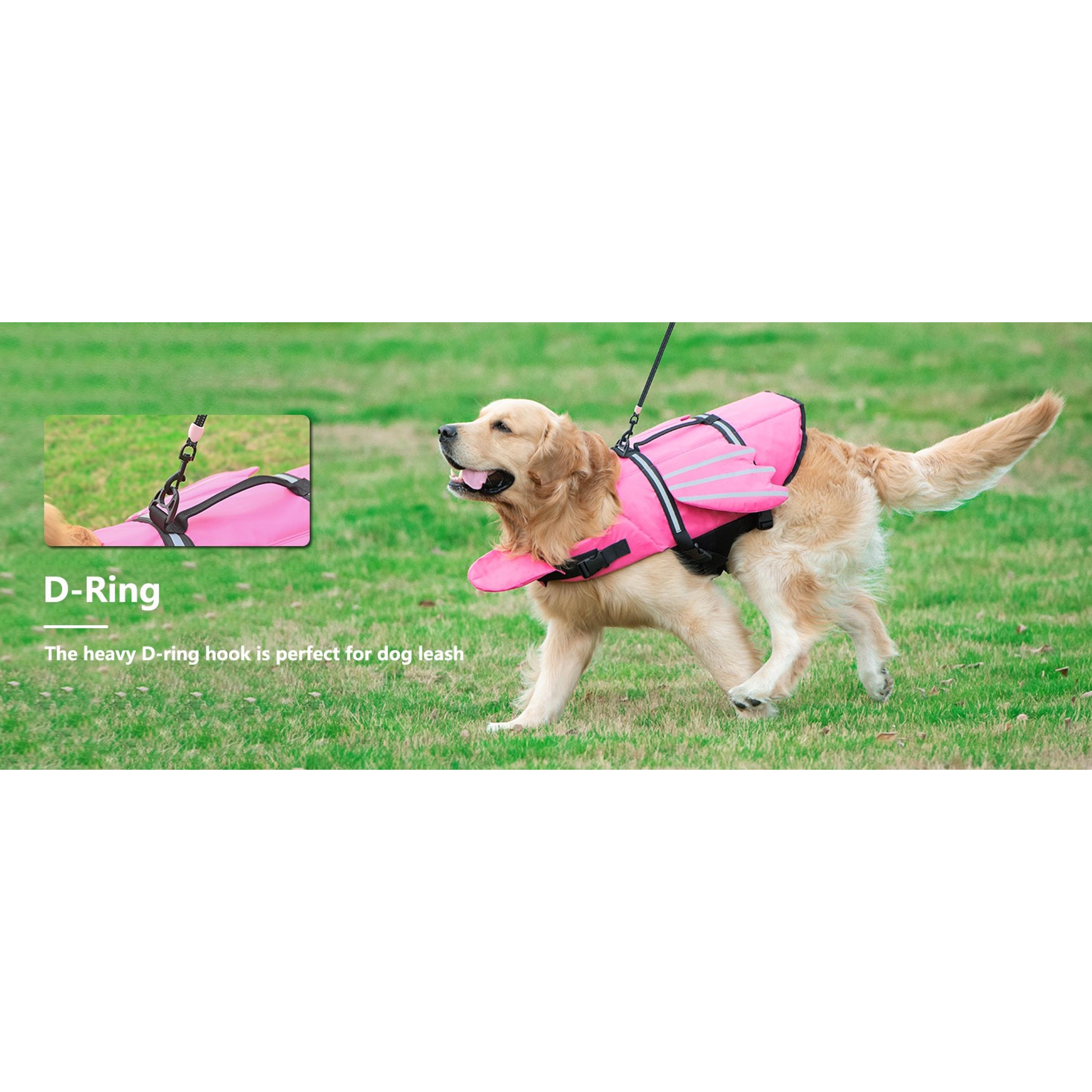 Dog Life Jacket, Cute Wings Adjustable Dog Life Vest with Chin Float and Handle for Swimming Boating Reflective High Buoyancy Swim Float Vest for Small Medium Large Dogs (Pink, M) Dog Life Jacket, Cute Wings Adjustable Dog Life Vest with Chin Float and Handle for Swimming Boating Reflective High Buoyancy Swim Float Vest for Small Medium Large Dogs (Pink, M)