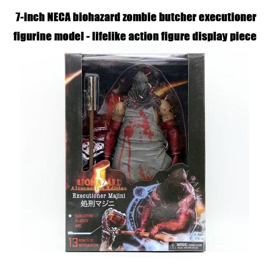 7-Inch Neca Biohazard Zombie Butcher Executioner Figurine, Lifelike Action Figure Decoration, Perfect for Birthday, Party, Halloween Gifts, PVC Figure