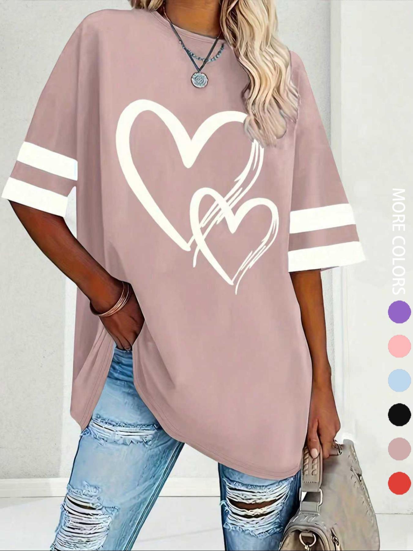Women's Casual Round Neck Half Sleeve T-Shirt Geometric, Comfortable Loose Fit Baseball Top, Fashion Versatile Daily Wear, All Seasons