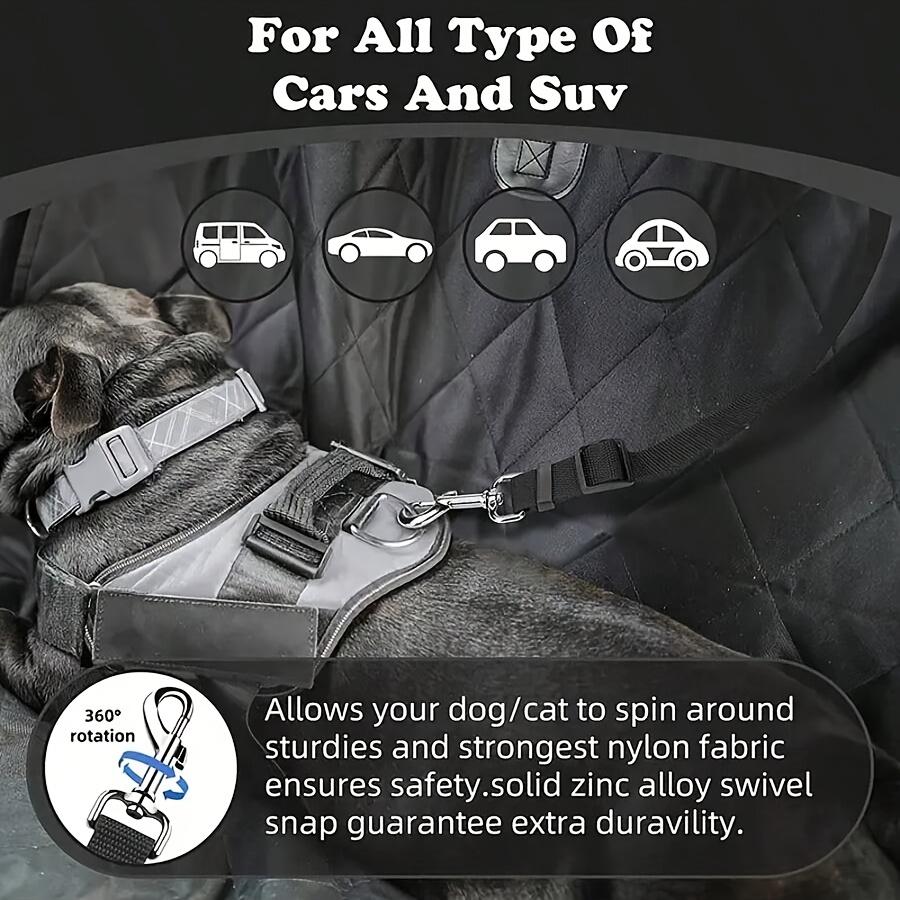 Adjustable Pet Car Safety Harness, Harness Travel, Two-In-One Nylon Lead Belt and Rear Seat Safety Strap, Secure Your Pet While Driving
