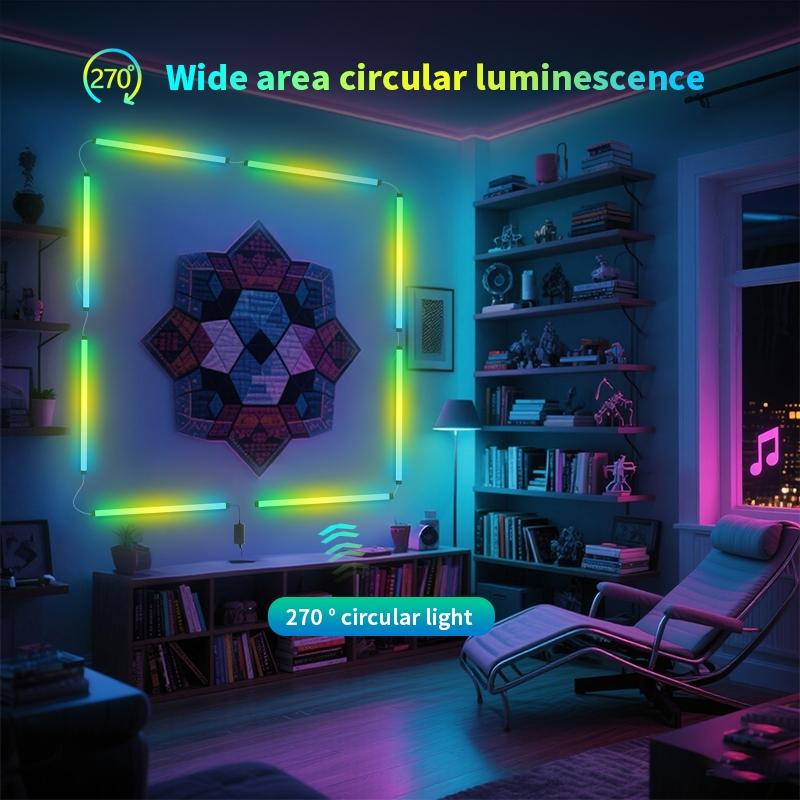 USB Smart RGB plus IC Music Sync LED Light, Seven-Color Sound-Responsive Atmosphere Lamp, Suitable for Living Rooms, Gaming Setups and Studios