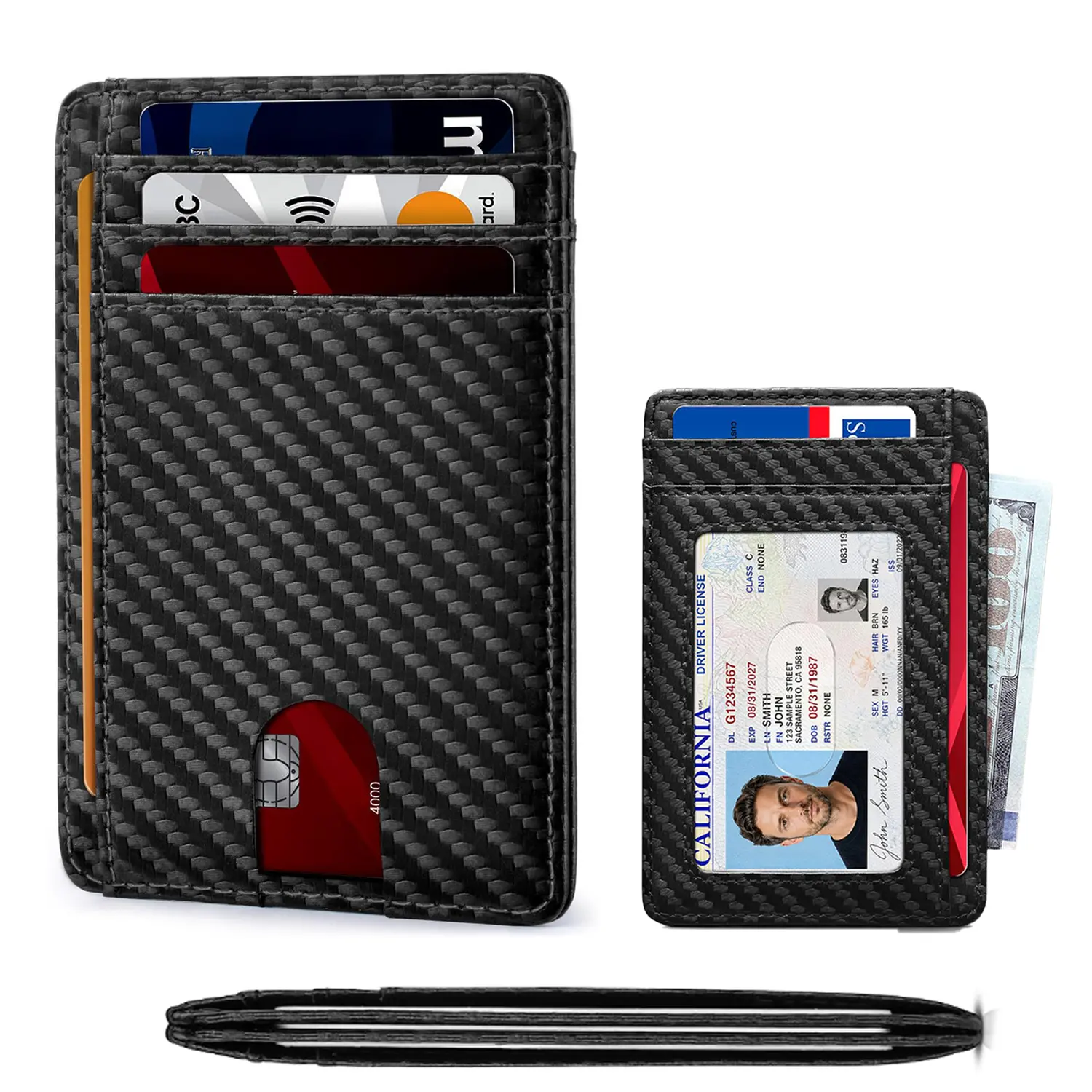Men's Minimalist Slim Leather Wallet - 8-Slot RFID Blocking Card Holder, Thin Profile Handy Everyday Carry Accessory, Travel-Ready for IDs & Credit Cards