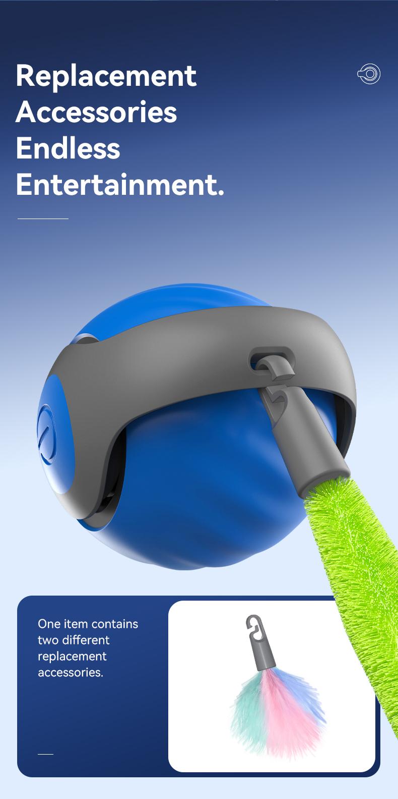 TikTokShopBlackFriday, Petgravity Speedy Sprint Ball Toy for Cat Type-C Rechargeable Interactive Cats Toy, Automatic Cat Teaser Toy, Pet Supplies,Cozyvibes Petlife