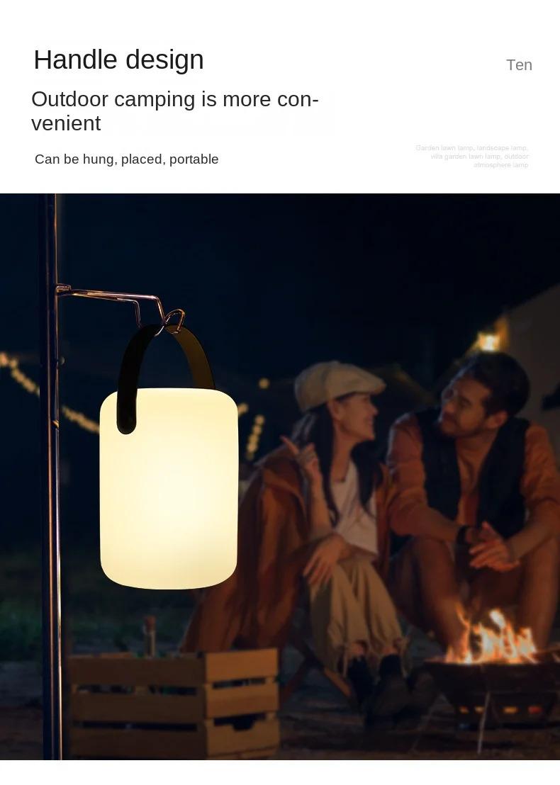 Outdoor Waterproof Wireless Table Lamp Smart Remote Control RGB LED Camping Lamp USB Rechargeable Portable Lamp Room Decorative Lamp