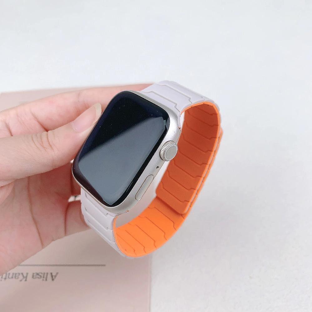 2-Pack Magnetic Silicone Watch Band Accessories for Apple Watch Ultra 2/3, SE, Series 8-11, Adjustable Tech Accessories Strap, 38-49mm