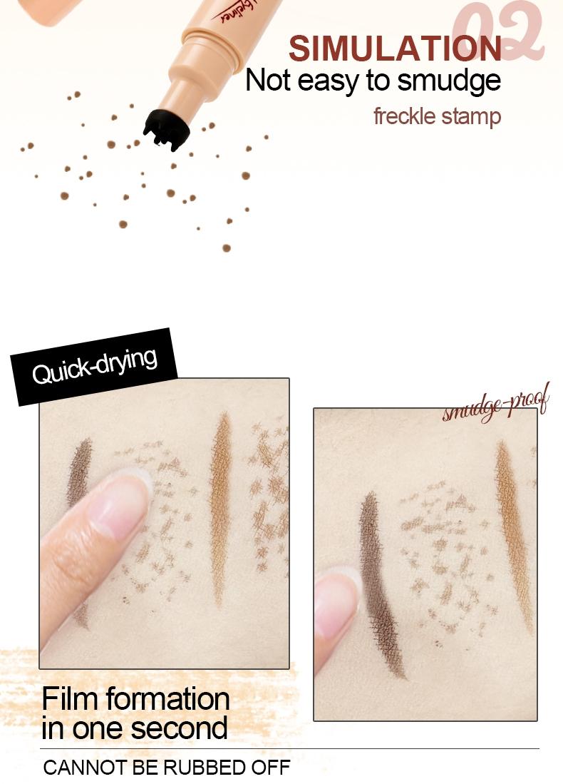 2-In-1 Dual Head Freckle Pen Eyeliner Liquid, Quick-Dry Waterproof Smudgeproof Pointed Pen, Realistic Fake Freckles Long-Lasting Design