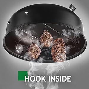 Ubesgoo Vertical 17 Inch Charcoal BBQ Smoker, 3-in-1 Portable Outdoor Grill Cooker With Built-in Thermometer For Outdoor Backyard Cooking Grilling Camping