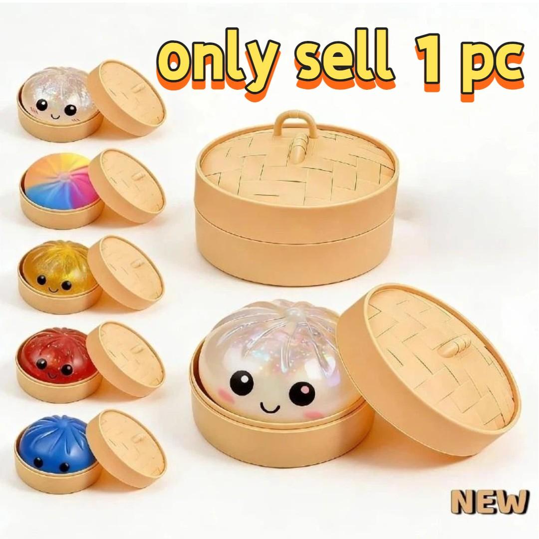 Crystal Slime Dumpling Squishies - Glitter Dumpling Stress Balls, Fidget Sensory Toy, Easter Basket Stuffers, Stocking Stuffers