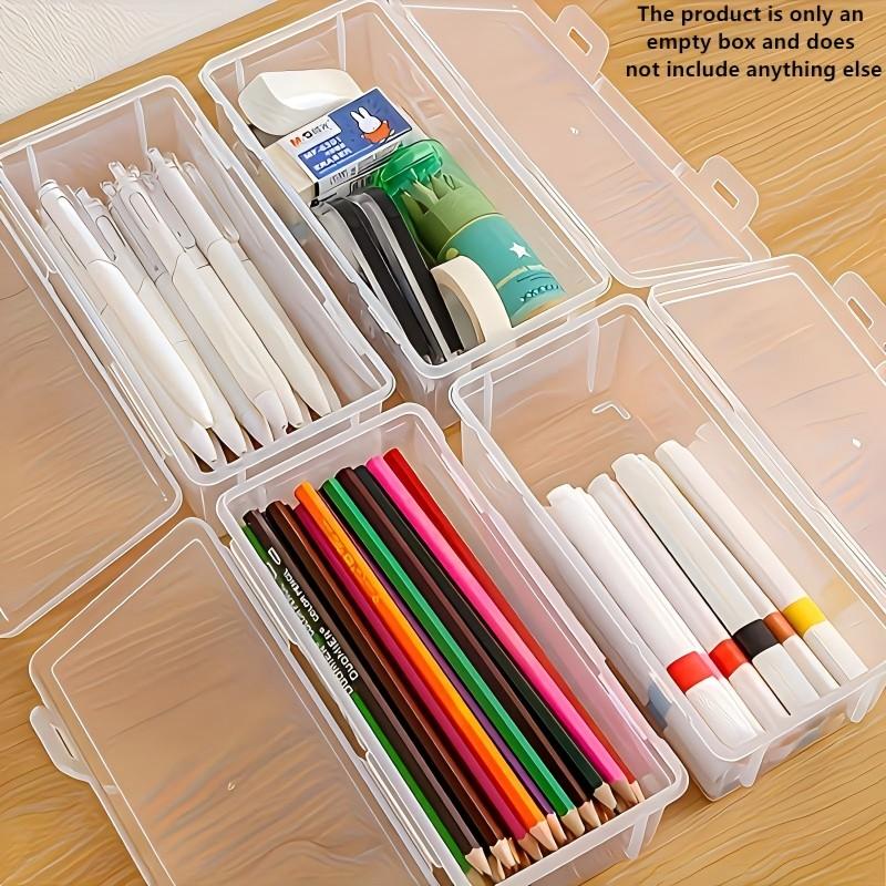 4 Pack Large Clear Storage Boxes with Lids, Heavy Duty Organizer Containers, Stackable Plastic Bins for Office, Arts & Crafts Supplies, Lightweight & Portable with Snap-On Lids, Frosted Lids, Durable & Sturdy Structure, Ideal Home & Workspace Organization