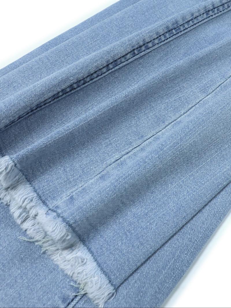 Women's High Waist Flare Jeans, Button Fly Casual Denim Jeans, Slim Fit Comfortable All Season Wear, Perfect for Daily Use