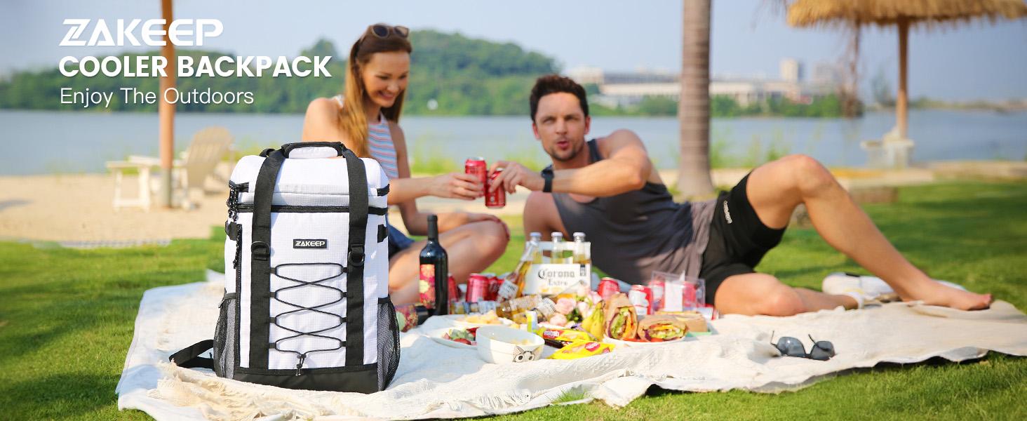 Cooler Backpack, 36 Cans Multifunctional Leakproof Cooler Backpack with Padded Top Handle, Mesh Pocket for Camping BBQ Lunch Picnic Hiking Fishing,Waterproof Ice Box Thermal Bag