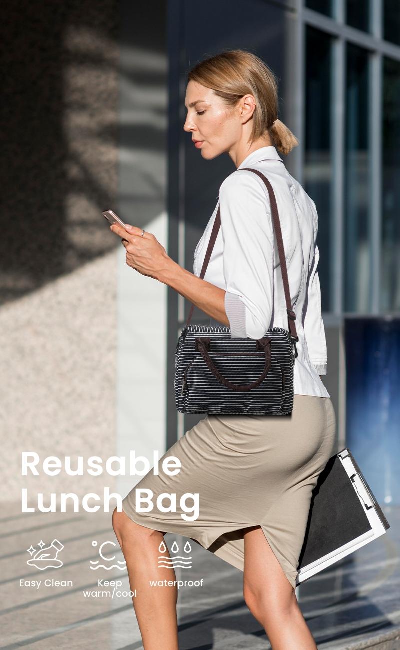 MEXS Lunch Bag Tote Bag Lunch Organizer Lunch Holder Insulated Lunch Cooler Bag 11L for Picnic Work for Women/Men