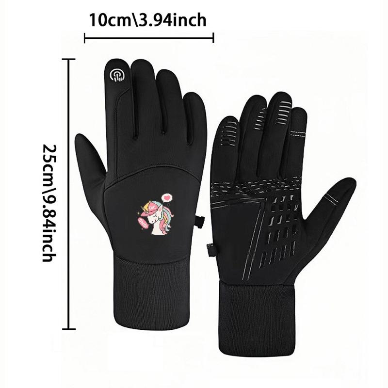 1 pair with Rainbow Unicorn Drawstring Unicornwinter gloves Touchable gloves Touch Screen Warm Daily Use for Men Women Warm Christmas gifts Trendy Modern keep warm Classic