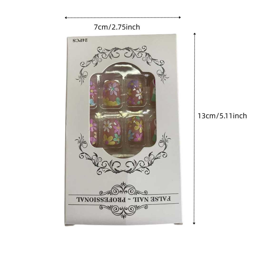 Handmade False Nails, 24-Piece Set, Bunny Design, Romantic and Elegant, Perfect for Daily Dates and Special Occasions