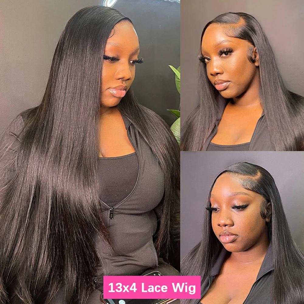 Bling Hair 360 Full Lace Wig  13X4 HD Transparent Lace Front Real Hair Wigs For Women 30 Inch Brazilian Straight 13x6 Lace Frontal Wig