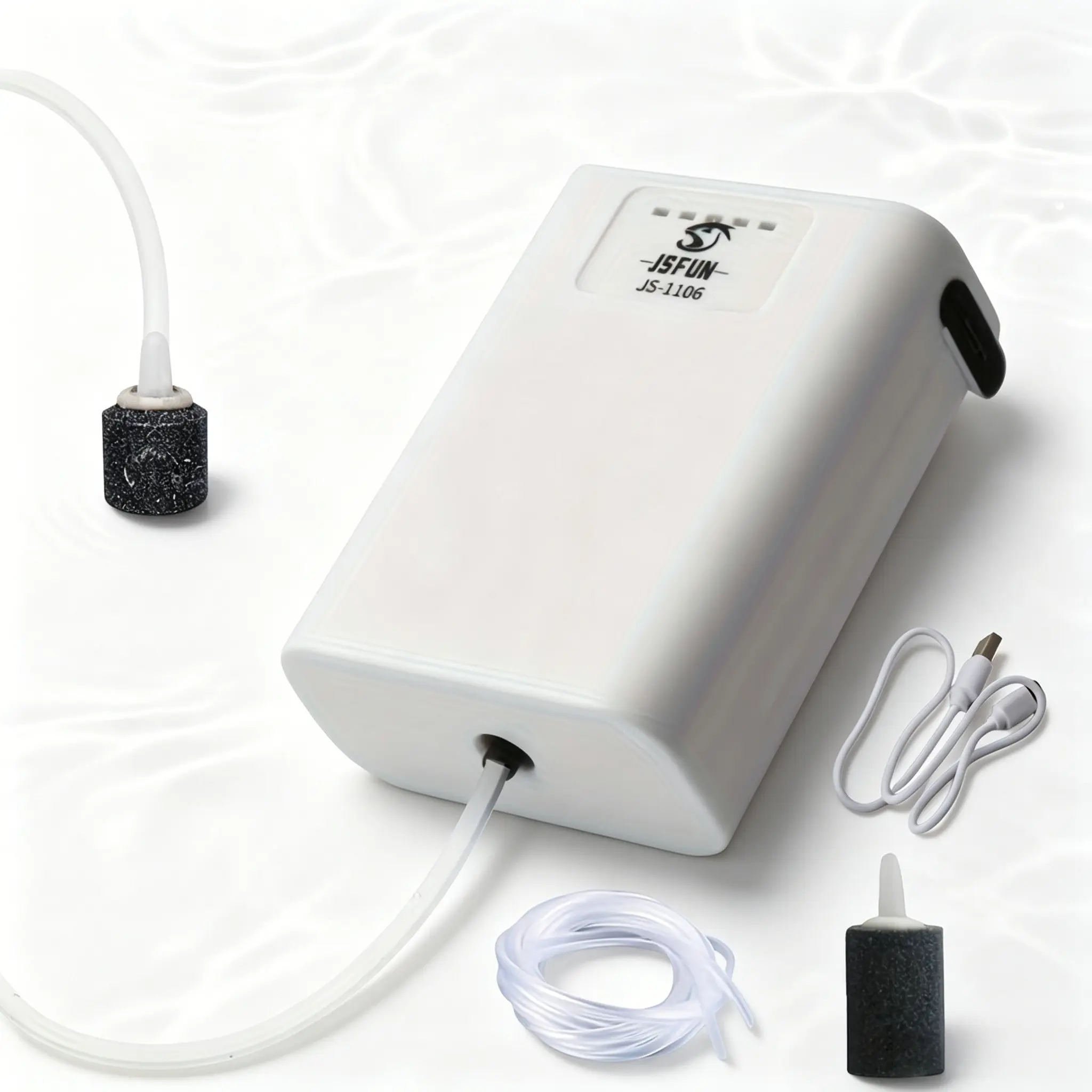 Portable Rechargeable Oxygen Pump, 1 Count USB Rechargeable Oxygen Pump with Bubble Stone & Charging Cable, Fishing Accessories for Outdoor