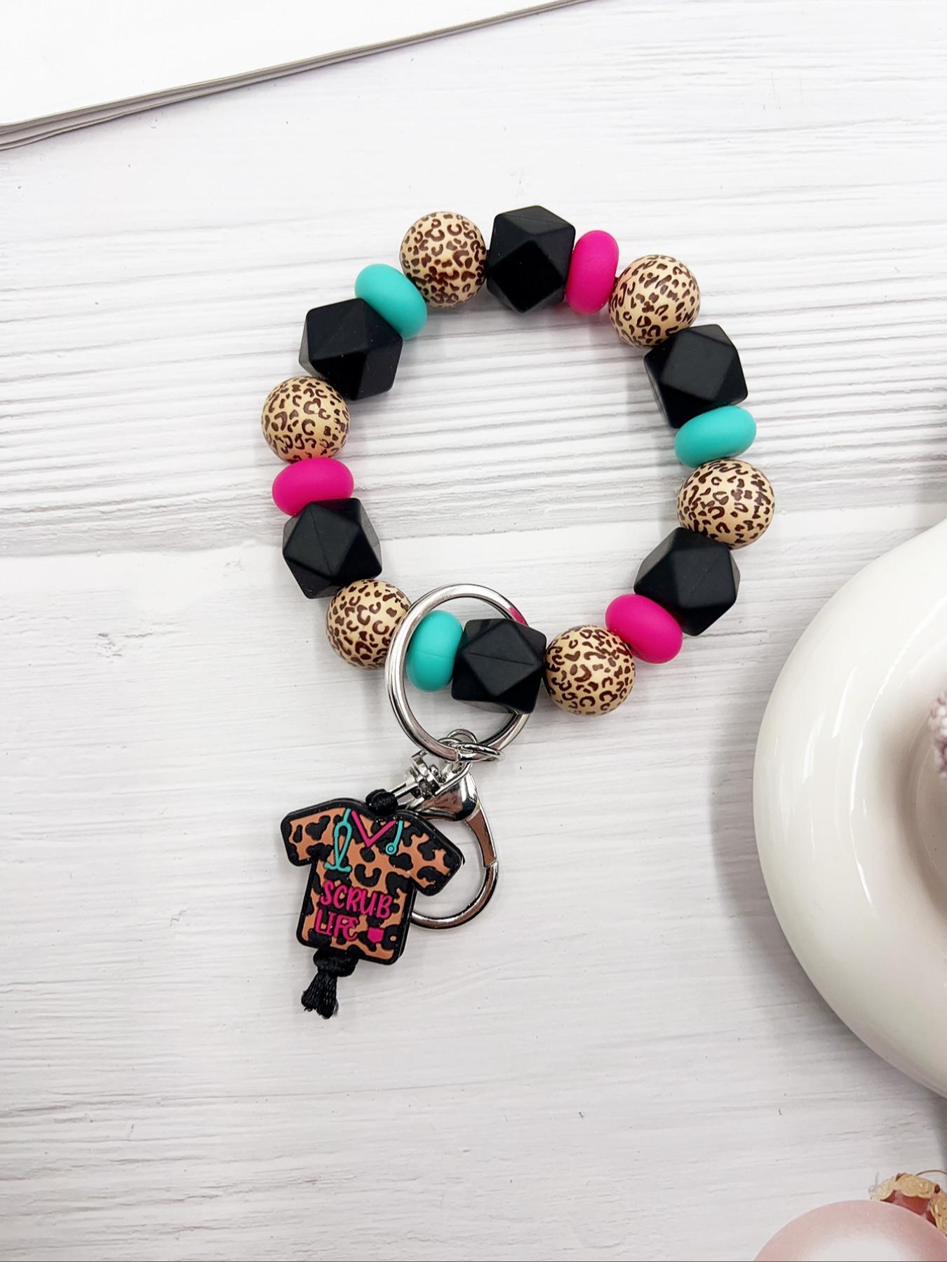 Cute Beaded Design Keychain, Novelty Keychain for Women & Men, Stylish Keychain, Fashion Accessories for Daily Bag, Key Decor, Thoughtful Gifts for Healthcare Workers, Handmade Keychain